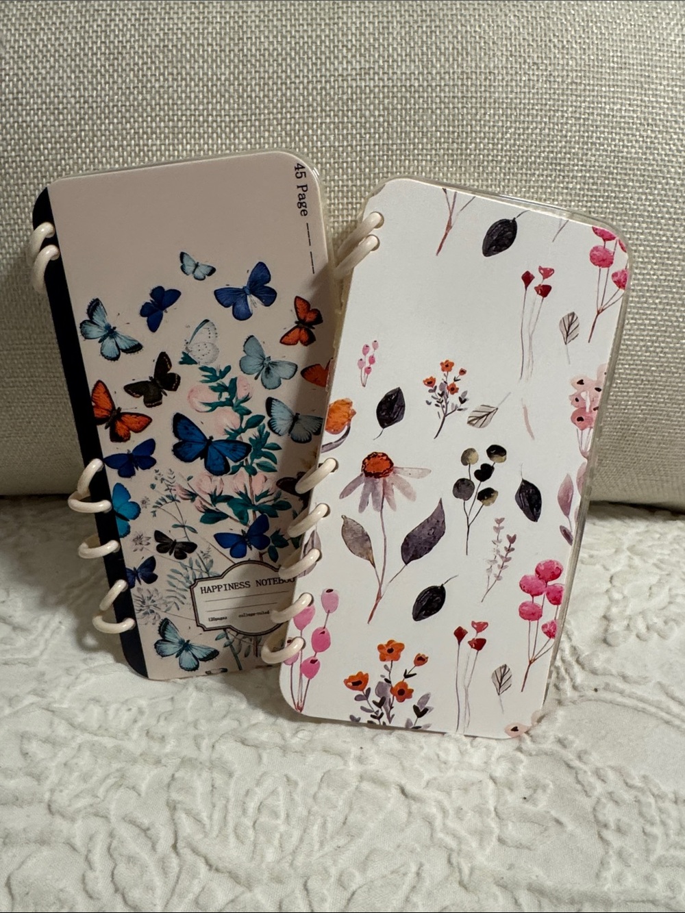 Floral & Butterfly Compact Notebook Set - Pink